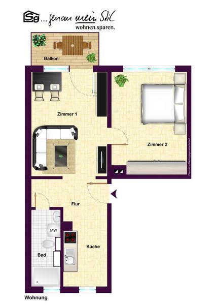 Wohnung zur Miete 299 € 2 Zimmer 49 m²<br/>Wohnfläche EG<br/>Geschoss ab sofort<br/>Verfügbarkeit Altendorf 923 Chemnitz 09116