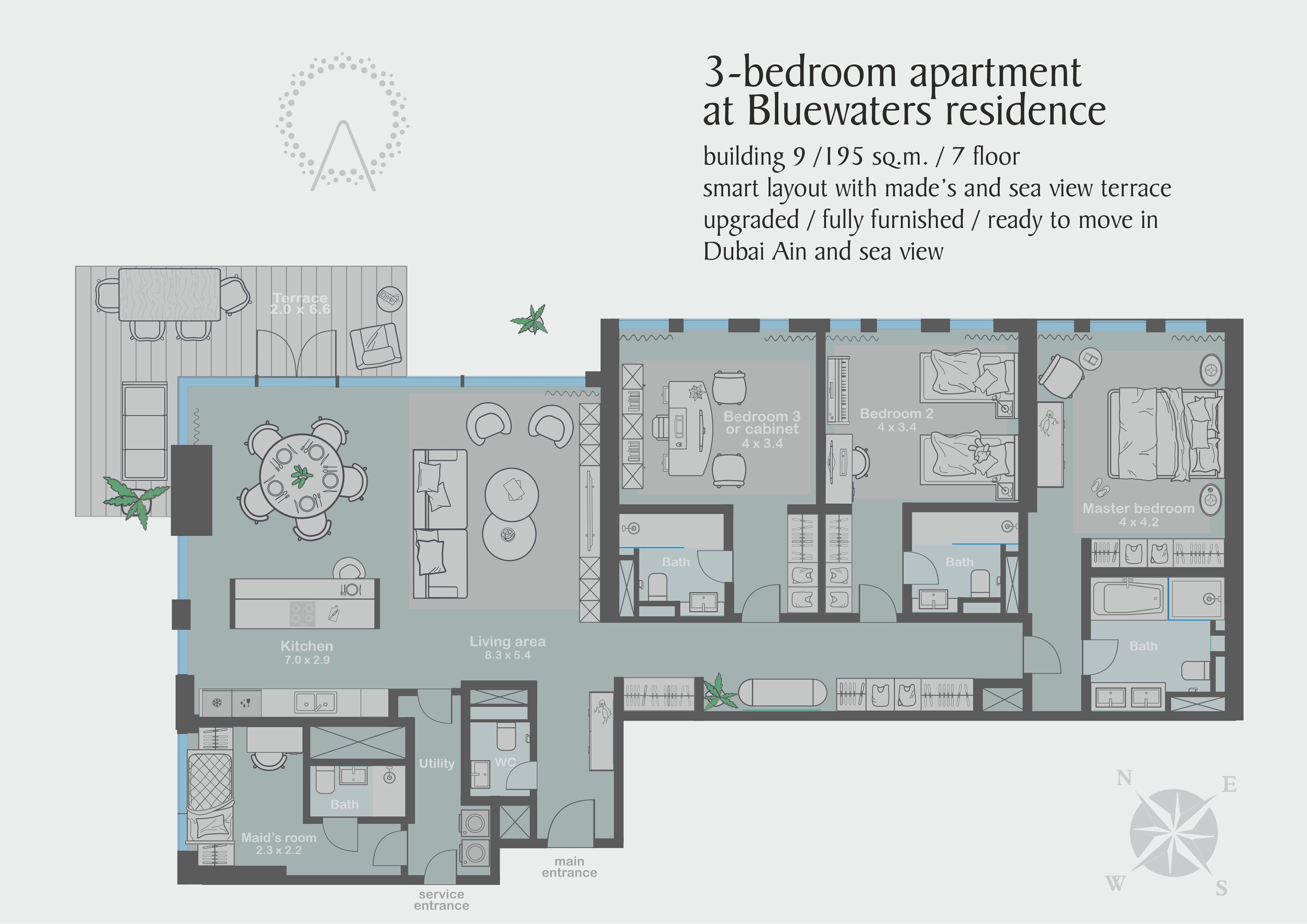 Wohnung zum Kauf provisionsfrei 3.950.000 € 5 Zimmer 195 m²<br/>Wohnfläche 7.<br/>Geschoss Dubai