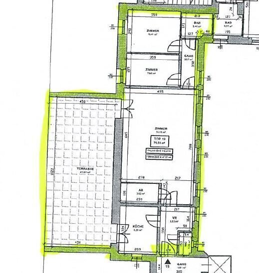 Terrassenwohnung zur Miete 1.275 € 3 Zimmer 3.<br/>Geschoss 01.03.2025<br/>Verfügbarkeit Wien 1040