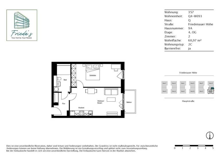 Wohnung zur Miete - Erstbezug 1.479 € 2 Zimmer 60,4 m² 4. Geschoss Friedenauer Höhe 9A Friedenau Berlin 12159