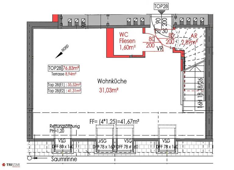 Wohnung zum Kauf - Erstbezug 599.000 € 3 Zimmer 77 m² 6. Geschoss Wien 1050