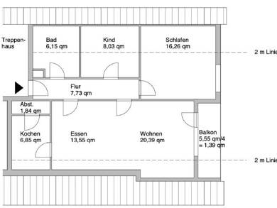 Wohnung zur Miete 780 € 3 Zimmer 82 m² Dachgeschoss, 3. Geschoss frei ab sofort Brendlorenzen Bad Neustadt an der Saale 97616
