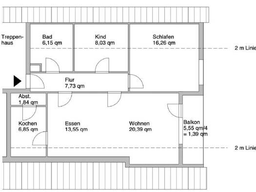 Wohnung zur Miete 730 € 3 Zimmer 82 m² 3. Geschoss frei ab sofort Brendlorenzen Bad Neustadt an der Saale 97616