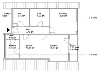 Wohnung zur Miete 780 € 3 Zimmer 82 m² Dachgeschoss, 3. Geschoss frei ab sofort Brendlorenzen Bad Neustadt an der Saale 97616