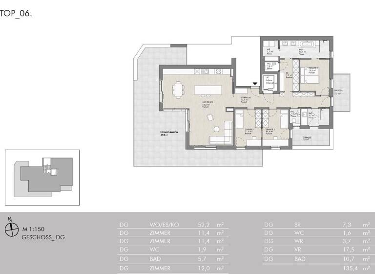 Wohnung zum Kauf 1.340.500 € 4 Zimmer 135,4 m² Aldrans 6071