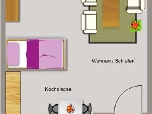 Wohnung zur Miete 287 € 1,5 Zimmer 41 m² 2. Geschoss Frundsbergstr. 53 Wehofen Duisburg 47169