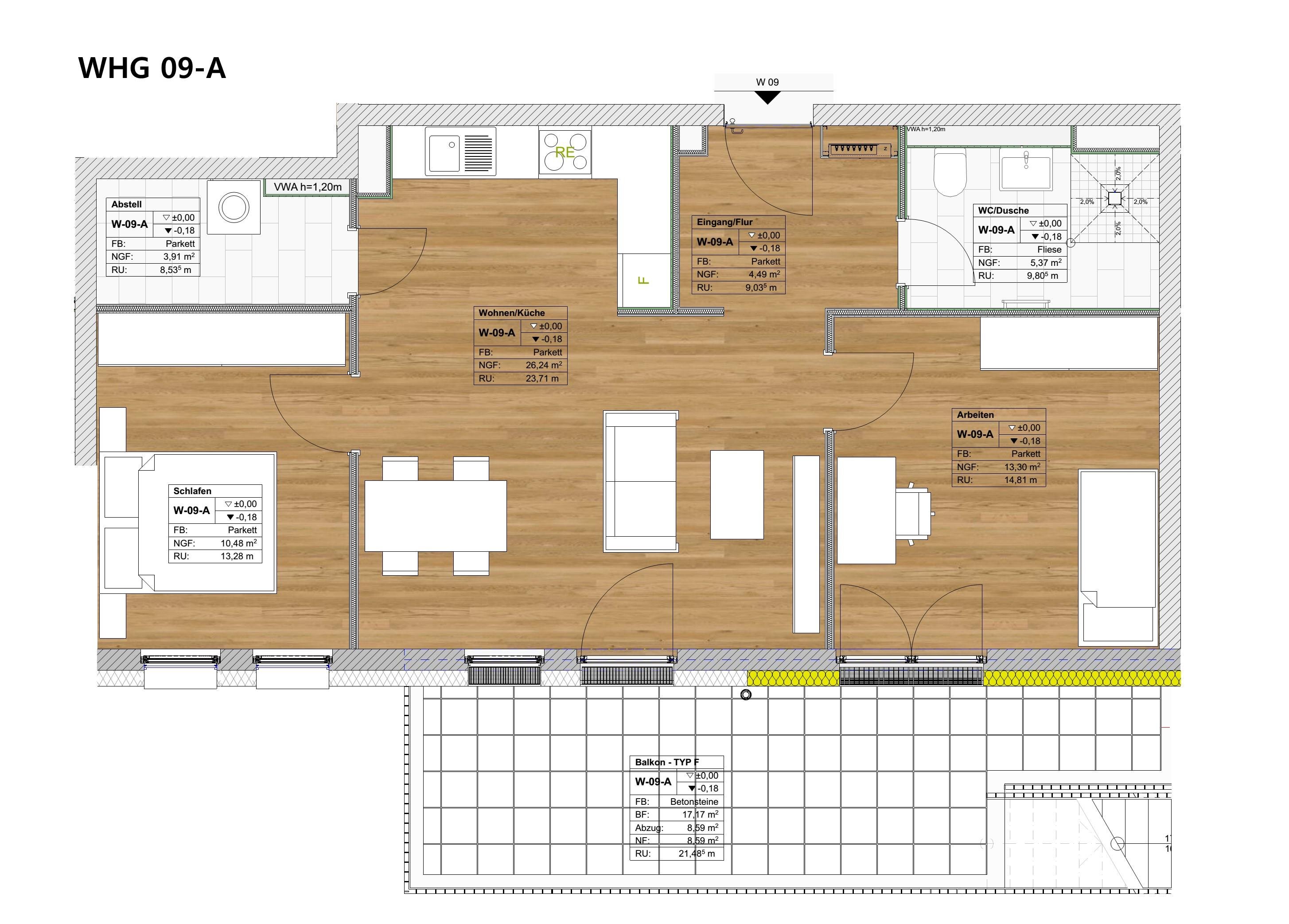 Wohnung zum Kauf provisionsfrei 385.400 € 3 Zimmer 74,4 m²<br/>Wohnfläche Alt-Kürenz 1 Trier 54295