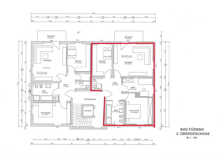 Wohnung zur Miete 760 € 3 Zimmer 80 m² Geschoss 2/4 frei ab 01.05.2026 Gerhart-Hauptmann-Str. 3 a Bad Füssing 94072