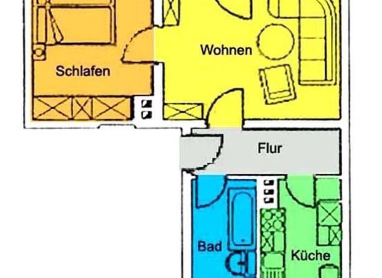 Wohnung zur Miete 298 € 2 Zimmer 49,6 m² Dorfhain 01738