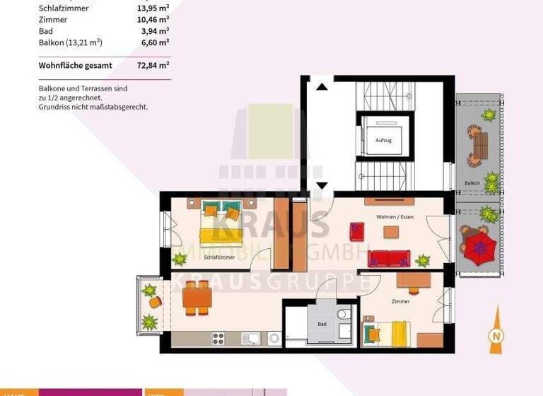 Wohnung zum Kauf provisionsfrei 495.000 € 3 Zimmer 72,9 m² 2. Geschoss Rohrbach Heidelberg 69126