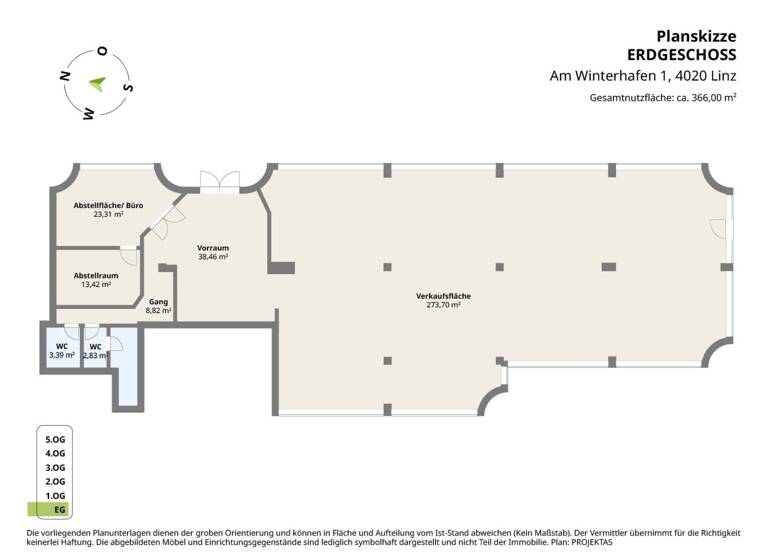 Laden zur Miete 3.660 € 366 m² Verkaufsfläche Am Winterhafen Lustenau Linz 4020
