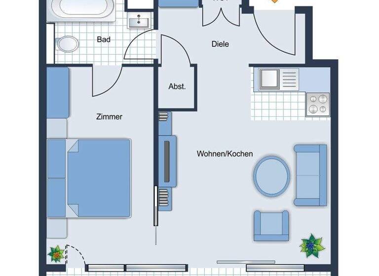 Wohnung zur Miete 2.200 € 2 Zimmer 51,9 m² frei ab sofort Gallus Frankfurt am Main 60327