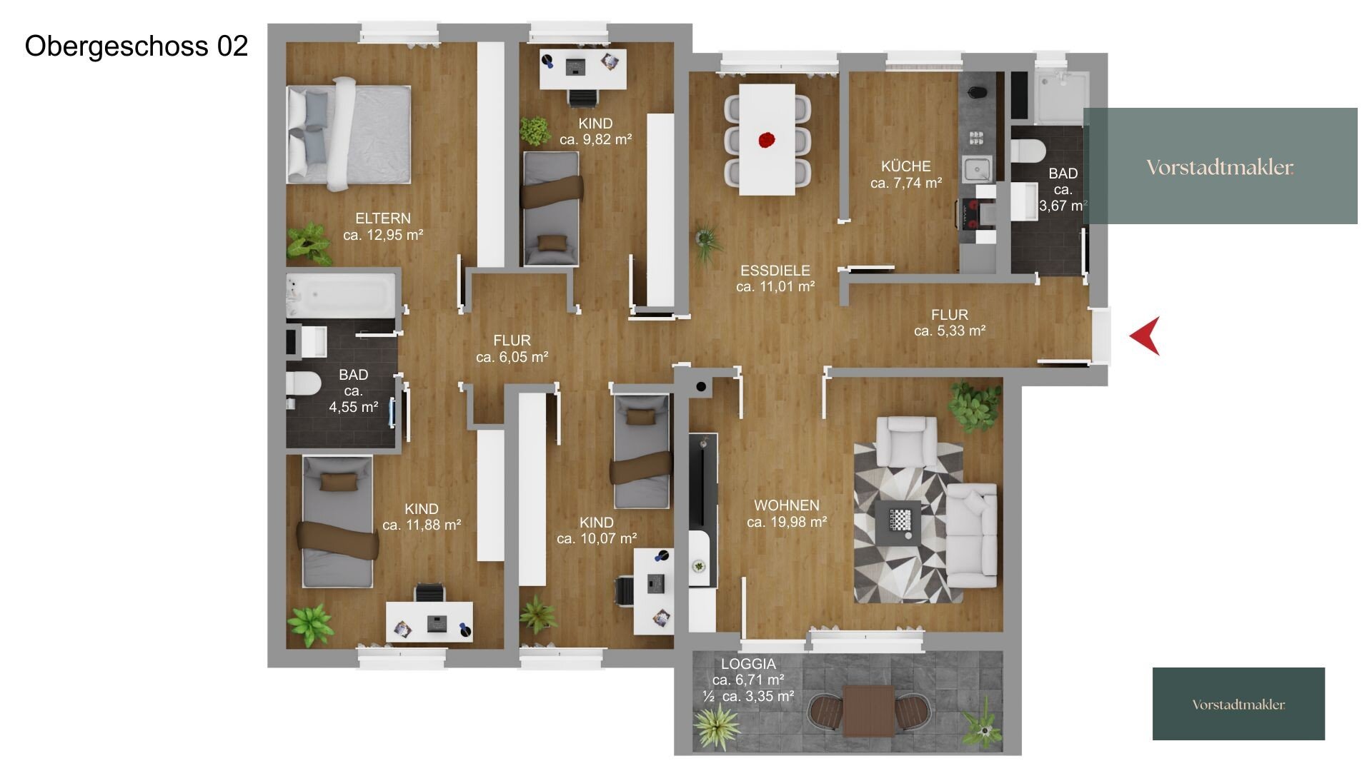 Wohnung zum Kauf provisionsfrei 600.000 € 5,5 Zimmer 106,4 m²<br/>Wohnfläche 2.<br/>Geschoss ab sofort<br/>Verfügbarkeit Garmisch Garmisch-Partenkirchen 82467