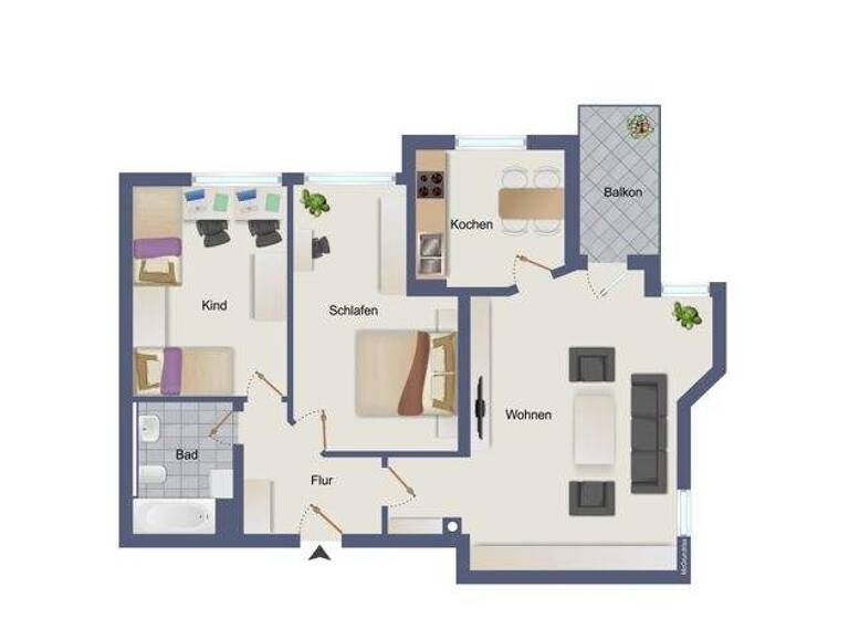 Wohnung zum Kauf 339.000 € 3 Zimmer 76 m² 2. Geschoss Landsberg Landsberg am Lech 86899