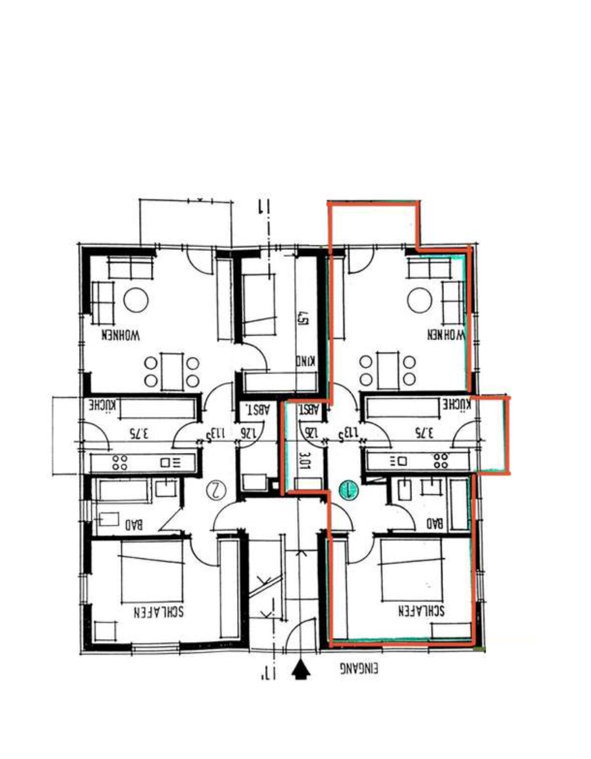 Wohnung zur Miete 450 € 2 Zimmer 65,5 m²<br/>Wohnfläche 1.<br/>Geschoss ab sofort<br/>Verfügbarkeit Sandbreite 11 Zerbst Zerbst/Anhalt 39261