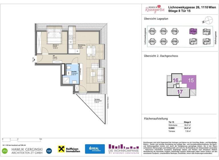 Wohnung zum Kauf - Erstbezug provisionsfrei 300.669 € 2 Zimmer 56,3 m² Lichnowskygasse 26 Wien 1110
