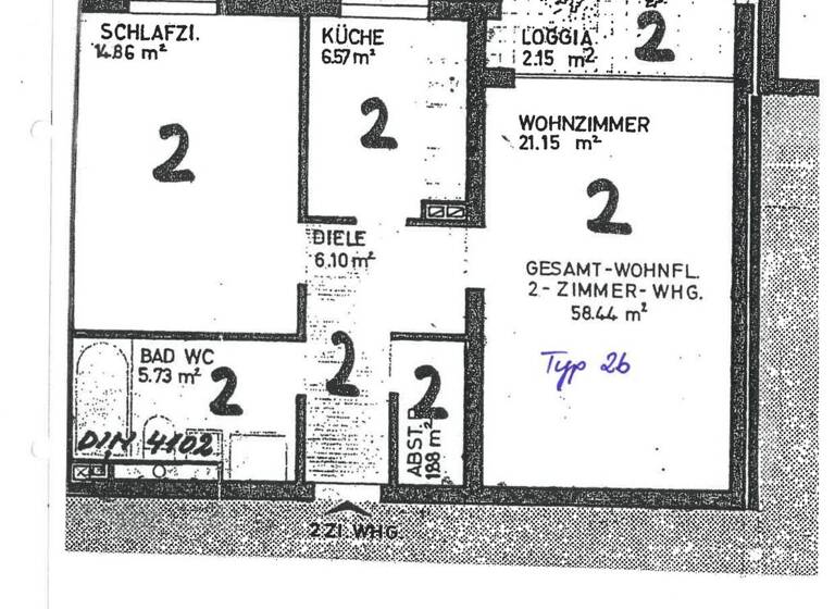 Wohnung zum Kauf 169.000 € 2 Zimmer 58,4 m² 6. Geschoss Langwasser Nürnberg 90473