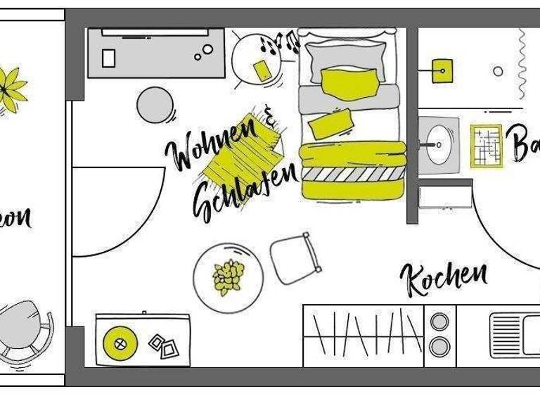 Studio zur Miete 648 € 1 Zimmer 23 m² EG frei ab sofort Oderstraße 194 Neukölln Berlin 12051