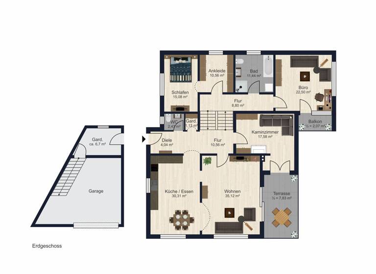 Einfamilienhaus zum Kauf 850.000 € 8 Zimmer 250 m² 1.033 m² Grundstück Bruckberg 84079