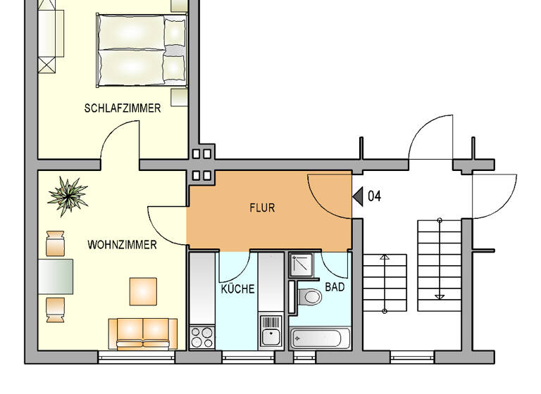 Wohnung zur Miete 301 € 2 Zimmer 41,9 m² 1. Geschoss frei ab 01.05.2026 Ewaldstraße 15 Süd Remscheid 42859