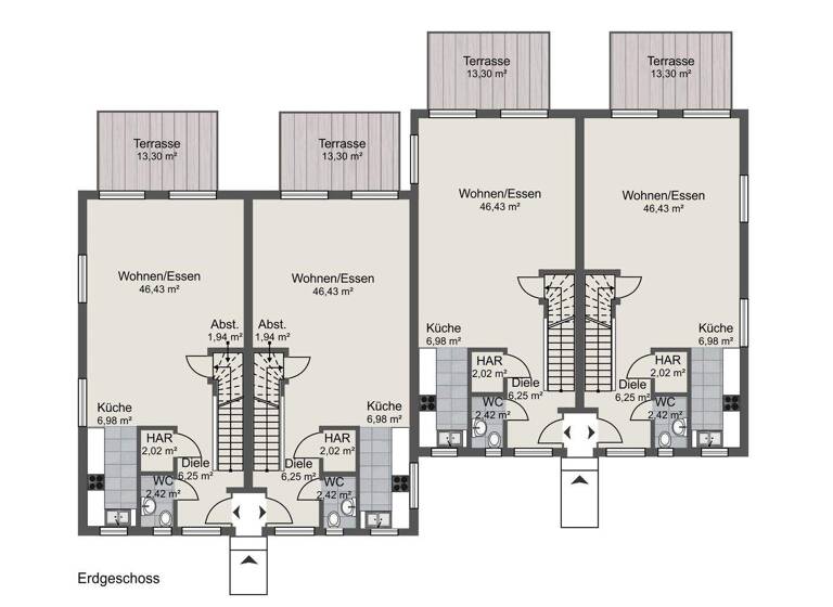 Doppelhaushälfte zum Kauf - Erstbezug provisionsfrei 415.000 € 4 Zimmer 136 m² 210 m² Grundstück Benrad-Süd Krefeld / Benrad-Süd 47804