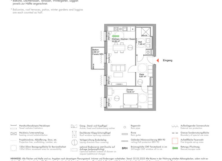 Wohnung zum Kauf 559.000 € 2 Zimmer 68,2 m²<br/>Wohnfläche EG<br/>Geschoss Schwedische Allee 29 Krampnitz Potsdam 14476