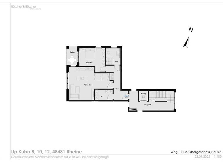 Wohnung zum Kauf 397.000 € 2 Zimmer 84,6 m² 2. Geschoss Schotthock Rheine 48429