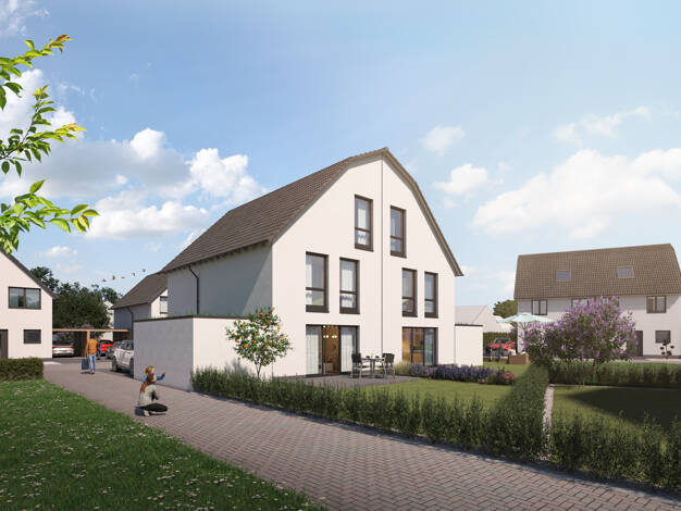 Doppelhaushälfte zum Kauf - Erstbezug provisionsfrei 549.990 € 4 Zimmer 132 m² 233 m² Grundstück Wilhelm-Kreutz-Straße Heiligenstein Römerberg 67354
