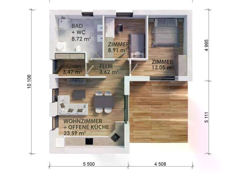 Haus zum Kauf 142.050 € 3 Zimmer 61,4 m²