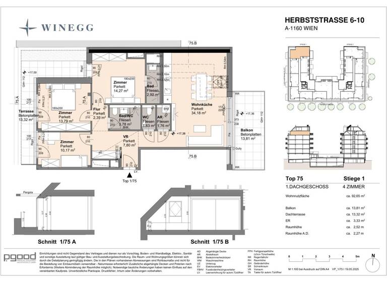 Wohnung zum Kauf - Erstbezug 775.400 € 4 Zimmer 93 m² 5. Geschoss Herbststraße 6-10 Wien 1160