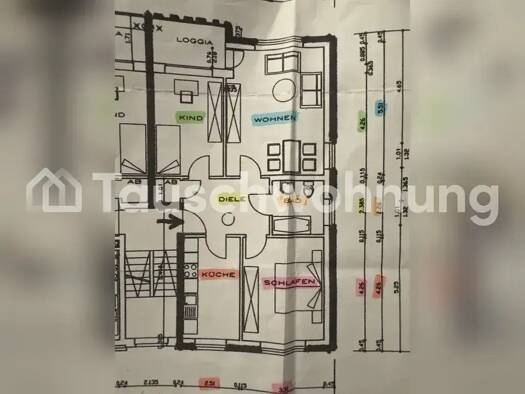 Wohnung zur Miete Tauschwohnung 582 € 3 Zimmer 80 m² 1. Geschoss Innenstadt Bielefeld 33607