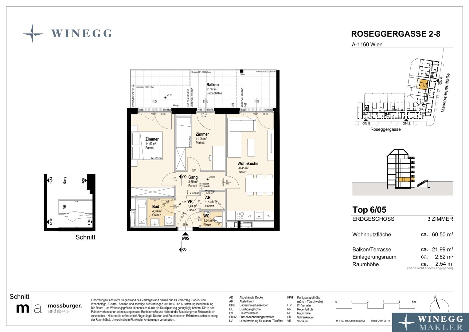 Wohnung zum Kauf 394.400 € 3 Zimmer 60,5 m²<br/>Wohnfläche EG<br/>Geschoss Roseggergasse 2-8 Wien 1160