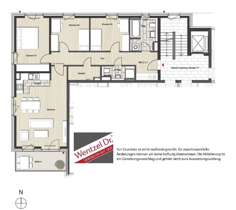 Wohnung zur Miete 1.213 € 4 Zimmer 103,4 m²<br/>Wohnfläche 1.<br/>Geschoss 01.02.2025<br/>Verfügbarkeit Alfred-Trebchen-Straße 77 Neu - Hagen Lüneburg 21337