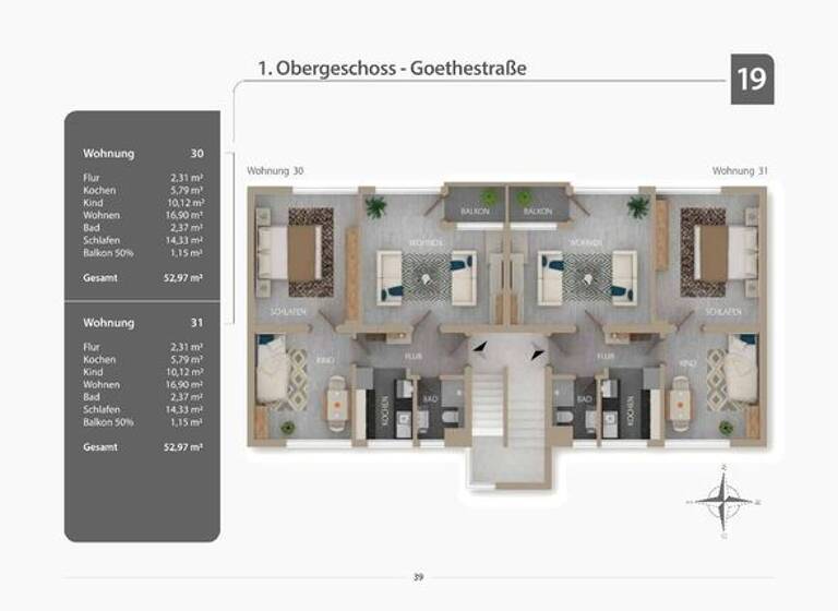 Wohnung zur Miete 519 € 3 Zimmer 53 m² 1. Geschoss frei ab sofort Goethestraße 19 Zwenkau 04442