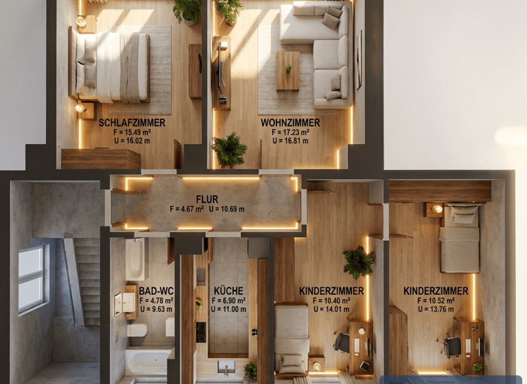 Wohnung zur Miete 369 € 4 Zimmer 66 m² EG Kurort Seiffen/Erzgeb. 09548