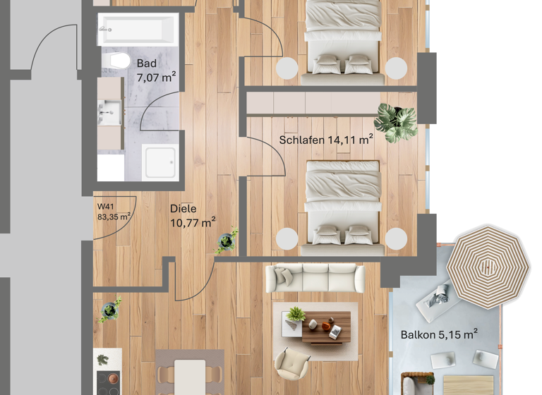 Wohnung zum Kauf - Erstbezug provisionsfrei 425.000 € 3 Zimmer 83,4 m² 1. Geschoss frei ab sofort Kirschfeldstraße 16 Töging Töging a.Inn 84513