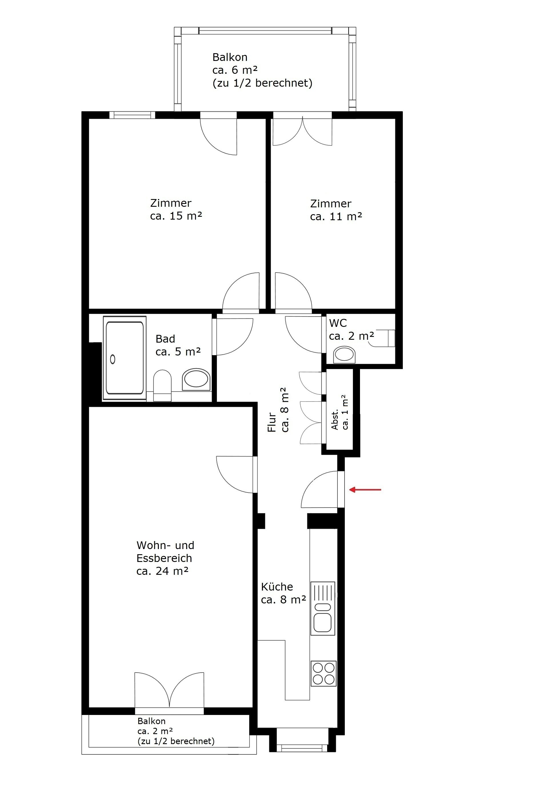 Wohnung zum Kauf 329.000 € 3 Zimmer 78 m²<br/>Wohnfläche Alte Neustadt Bremen 28199