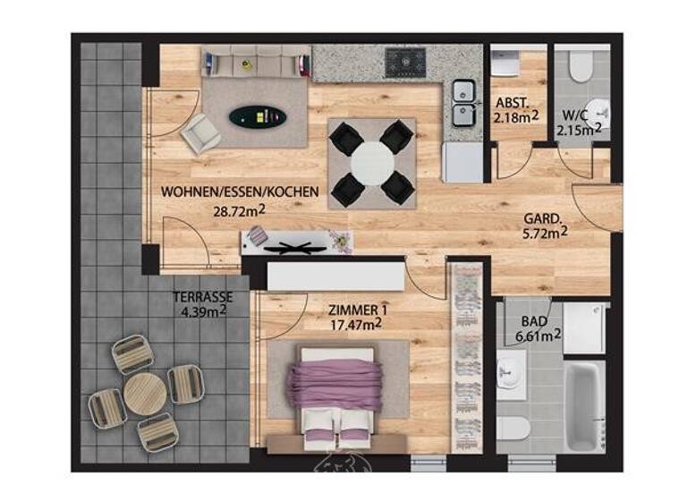 Penthouse zum Kauf - Erstbezug 303.000 € 2 Zimmer 67,2 m² Grünenwört Wertheim/Grünenwört 97877