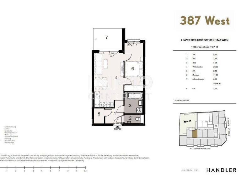 Wohnung zum Kauf - Erstbezug 315.100 € 2 Zimmer 55 m² 1. Geschoss Wien 1140