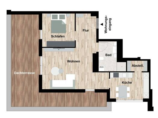 Penthouse zur Miete 1.090 € 2 Zimmer 90,7 m² 3. Geschoss frei ab 01.01.2027 Eschwege Eschwege 37269