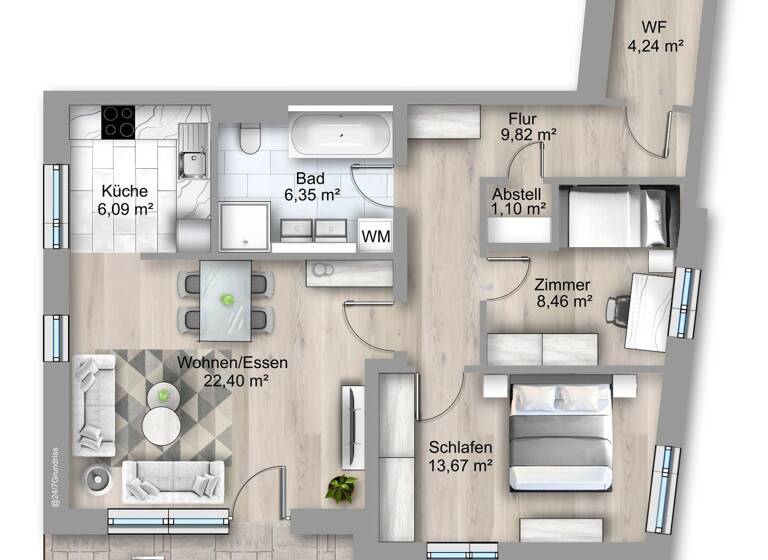 Wohnung zum Kauf als Kapitalanlage geeignet 379.000 € 3 Zimmer 77,2 m² Löbtau-Süd Dresden 01159