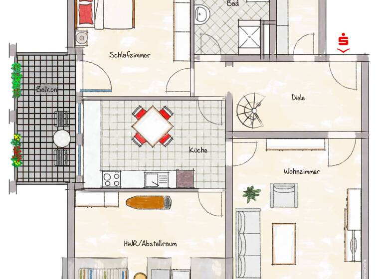 Wohnung zum Kauf 320.000 € 3 Zimmer 90 m²<br/>Wohnfläche Dachgeschoss<br/>Geschoss Sack Fürth 90765