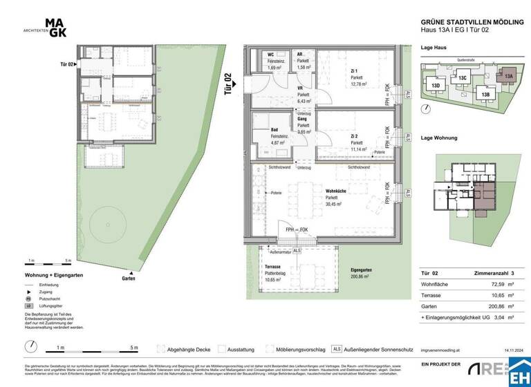 Wohnung zum Kauf - Erstbezug 476.150 € 3 Zimmer 72,6 m² EG Quellenstraße Mödling 2340