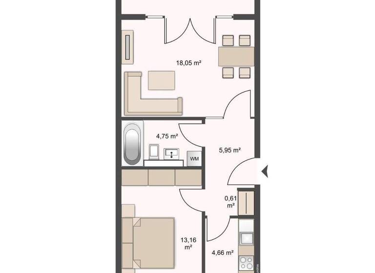 Wohnung zur Miete 667 € 2 Zimmer 50,9 m² EG frei ab 16.04.2026 Hollerbornstraße 58b Wiesbaden 65197