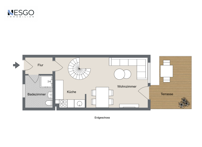 Maisonette zum Kauf 230.000 € 2 Zimmer 55 m² EG frei ab 01.03.2026 Großziethen Schönefeld 12529