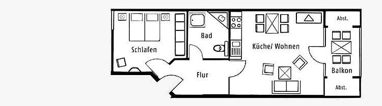 Wohnung zum Kauf 259.000 € 2 Zimmer 52 m²<br/>Wohnfläche Dollahner Str. 55 Binz Ostseebad Binz 18609