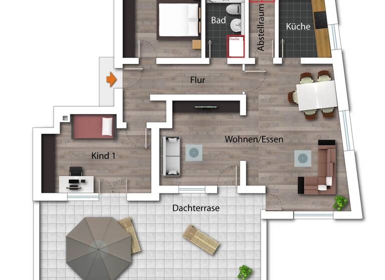 Penthouse zur Miete 2.250 € 3 Zimmer 119 m² frei ab sofort Mainz-Kostheim 55246