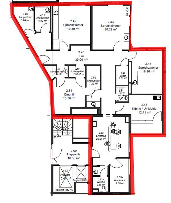 Praxis zur Miete 2.360 € 7 Zimmer 188 m²<br/>Bürofläche Zentrum Regensburg 93047