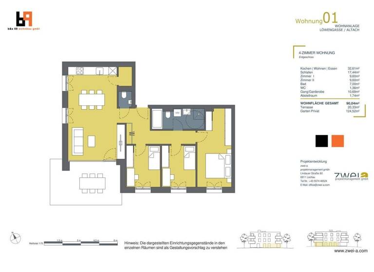 Wohnung zum Kauf - Erstbezug 675.000 € 4 Zimmer 90 m² EG Löwengasse Altach 6844
