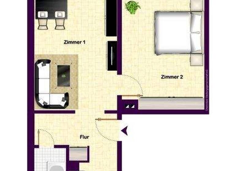 Wohnung zur Miete 298 € 2 Zimmer 48 m² 2. Geschoss frei ab 01.03.2026 Altendorf Chemnitz 09116